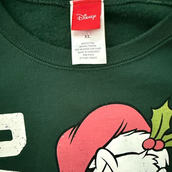 Disney Donald Duck Bah Humbug Crewneck Sweatshirt Size XL - Picture 2 of 3
